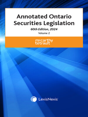 cover image of Annotated Ontario Securities Legislation